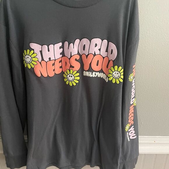 Girls Smiley World Long Sleeve Oversized T-Shirt Size Small 6-7 - Picture 5 of 8